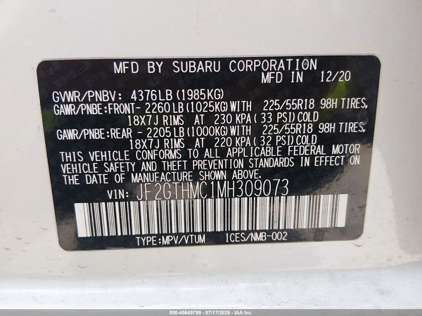 2021 SUBARU CROSSTREK LIMITED