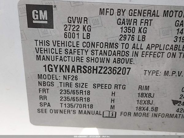 2017 CADILLAC XT5 STANDARD