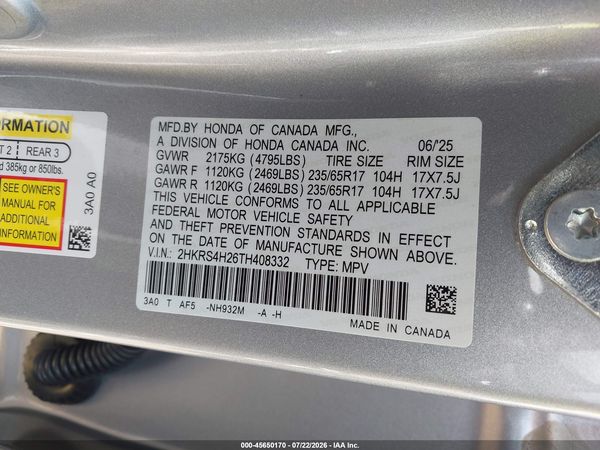 2026 HONDA CR-V LX AWD