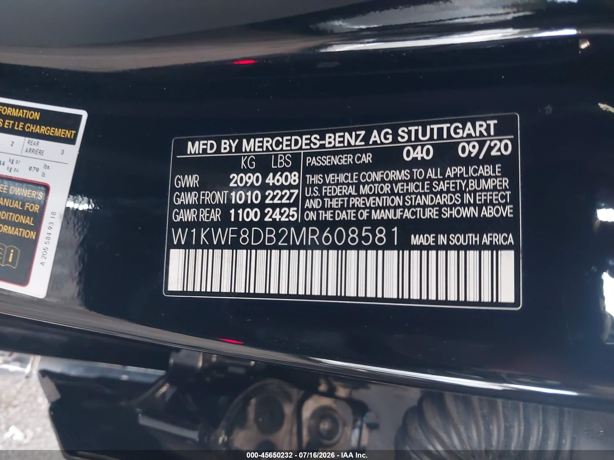 2021 MERCEDES-BENZ C 300 SEDAN