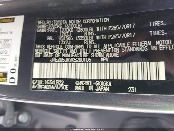 2019 TOYOTA 4RUNNER SR5 PREMIUM