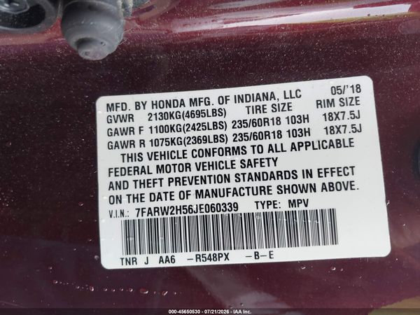 2018 HONDA CR-V EX