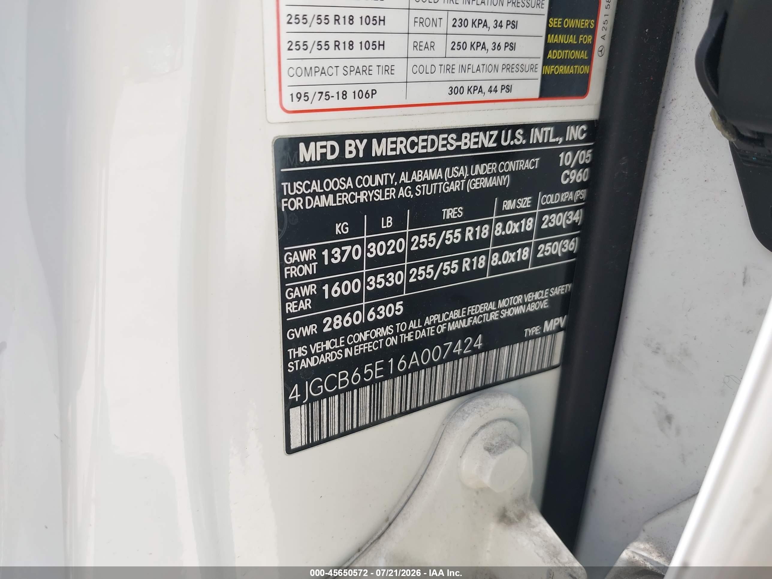 2006 MERCEDES-BENZ R 350 R350