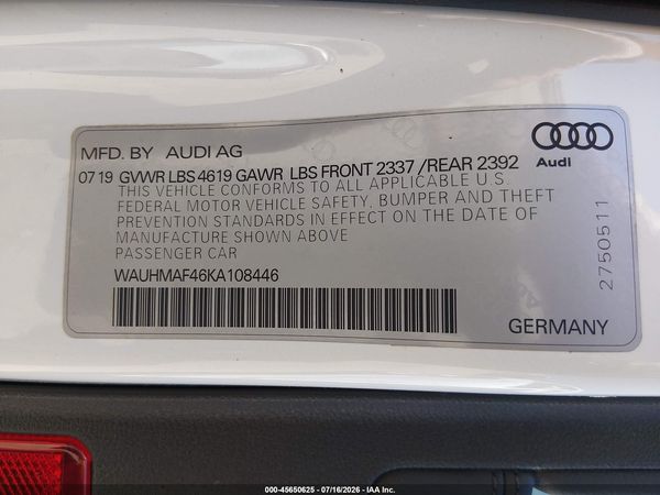 2019 AUDI A4 40 PREMIUM