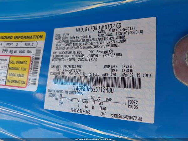 2025 FORD MUSTANG ECOBOOST PREMIUM