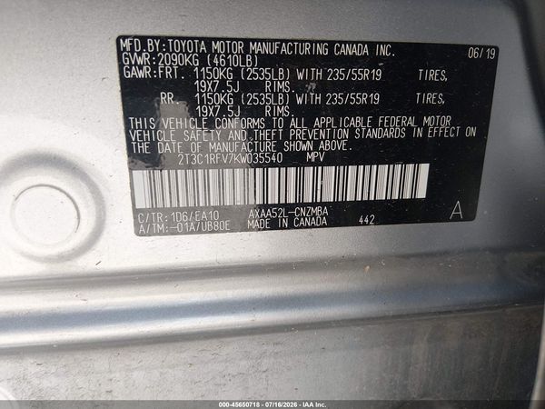 2019 TOYOTA RAV4 XLE PREMIUM