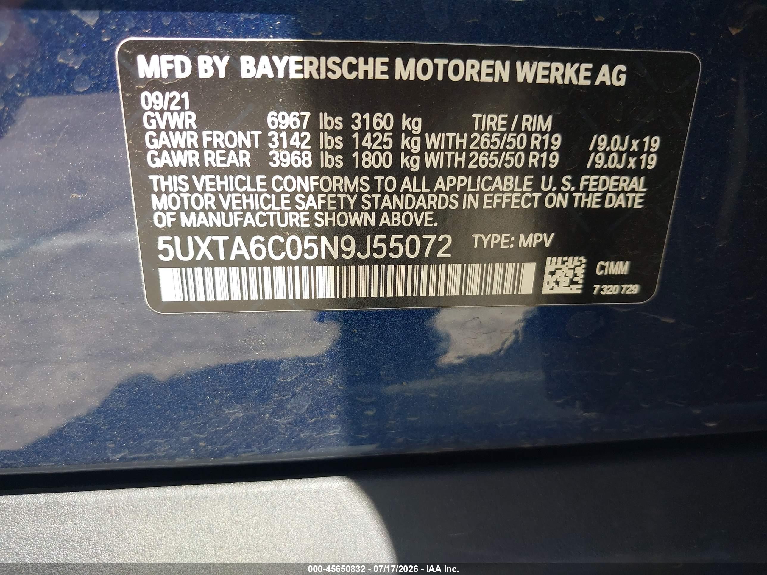 2022 BMW X5 PHEV XDRIVE45E