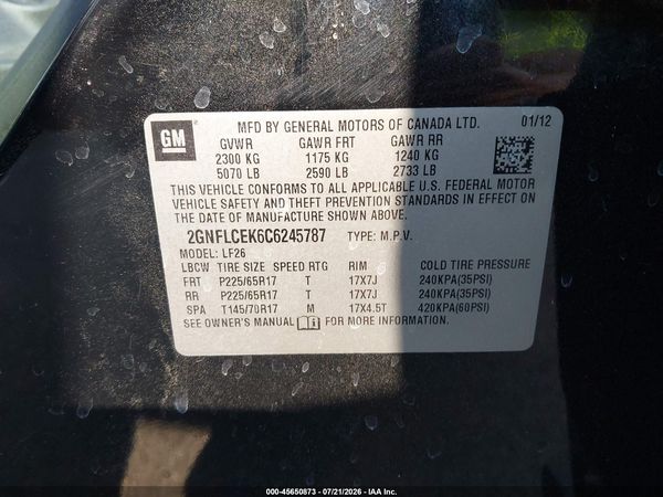 2012 CHEVROLET EQUINOX LS — I9