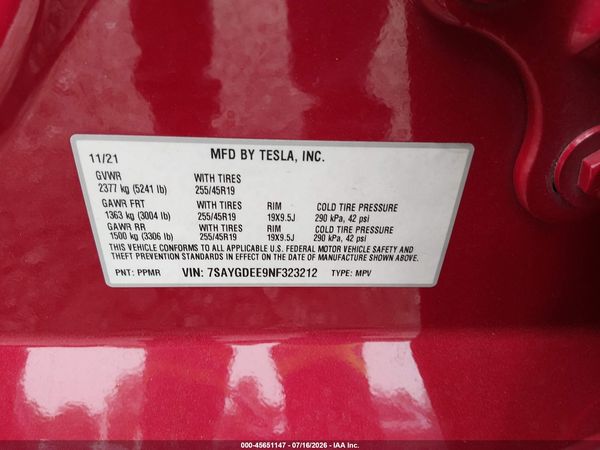 2022 TESLA MODEL Y