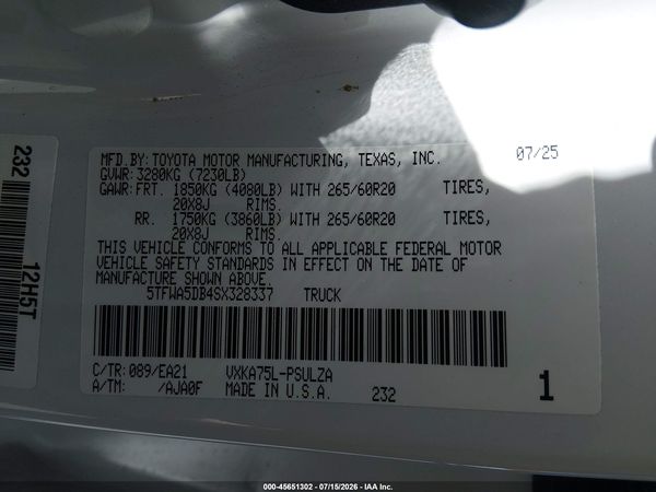 2025 TOYOTA TUNDRA LIMITED