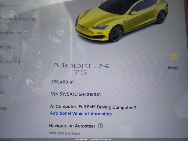 2017 TESLA MODEL S 60/75