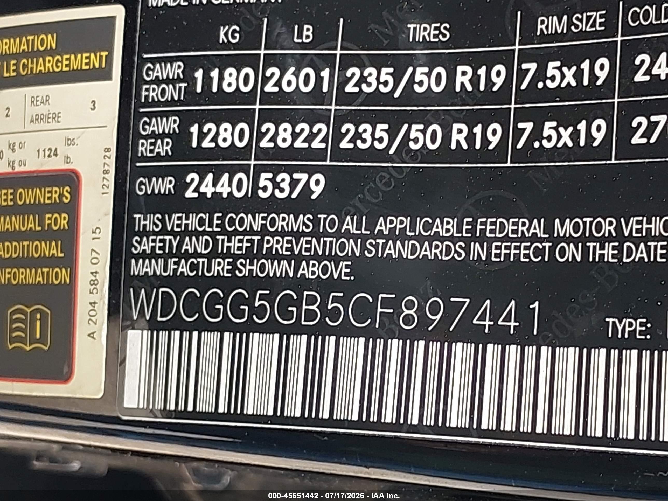 2012 MERCEDES-BENZ GLK 350 GLK350