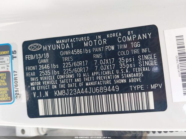 2018 HYUNDAI TUCSON SE