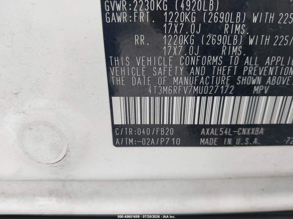 2021 TOYOTA RAV4 HYBRID LE