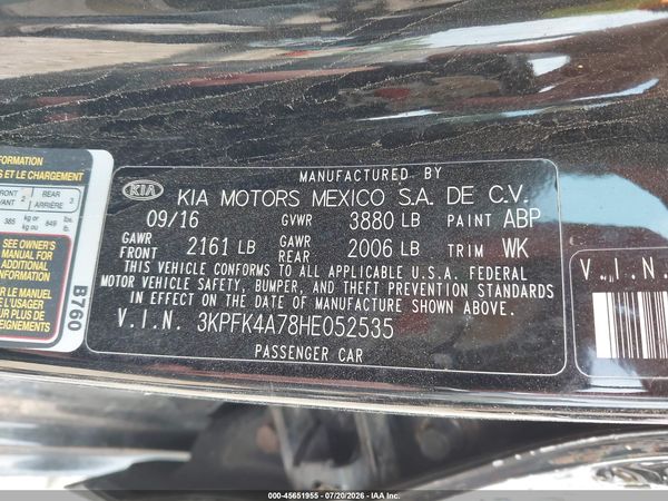 2017 KIA FORTE LX