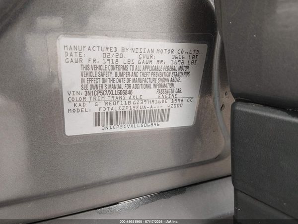 2020 NISSAN KICKS SV XTRONIC CVT
