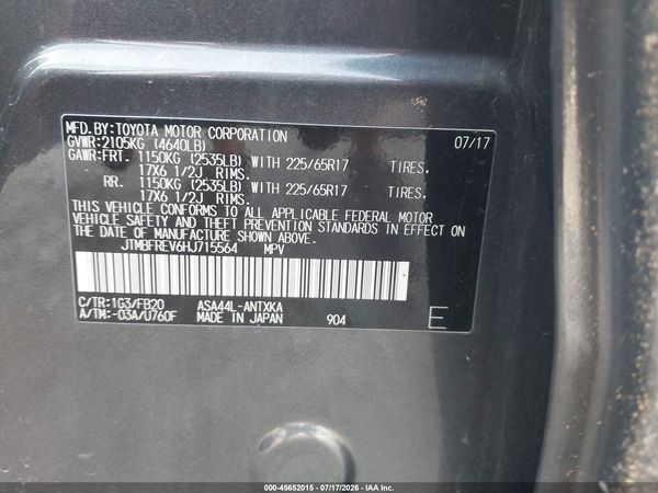2017 TOYOTA RAV4 LE