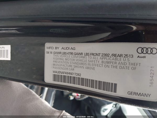 2017 AUDI A4 PREMIUM PLUS