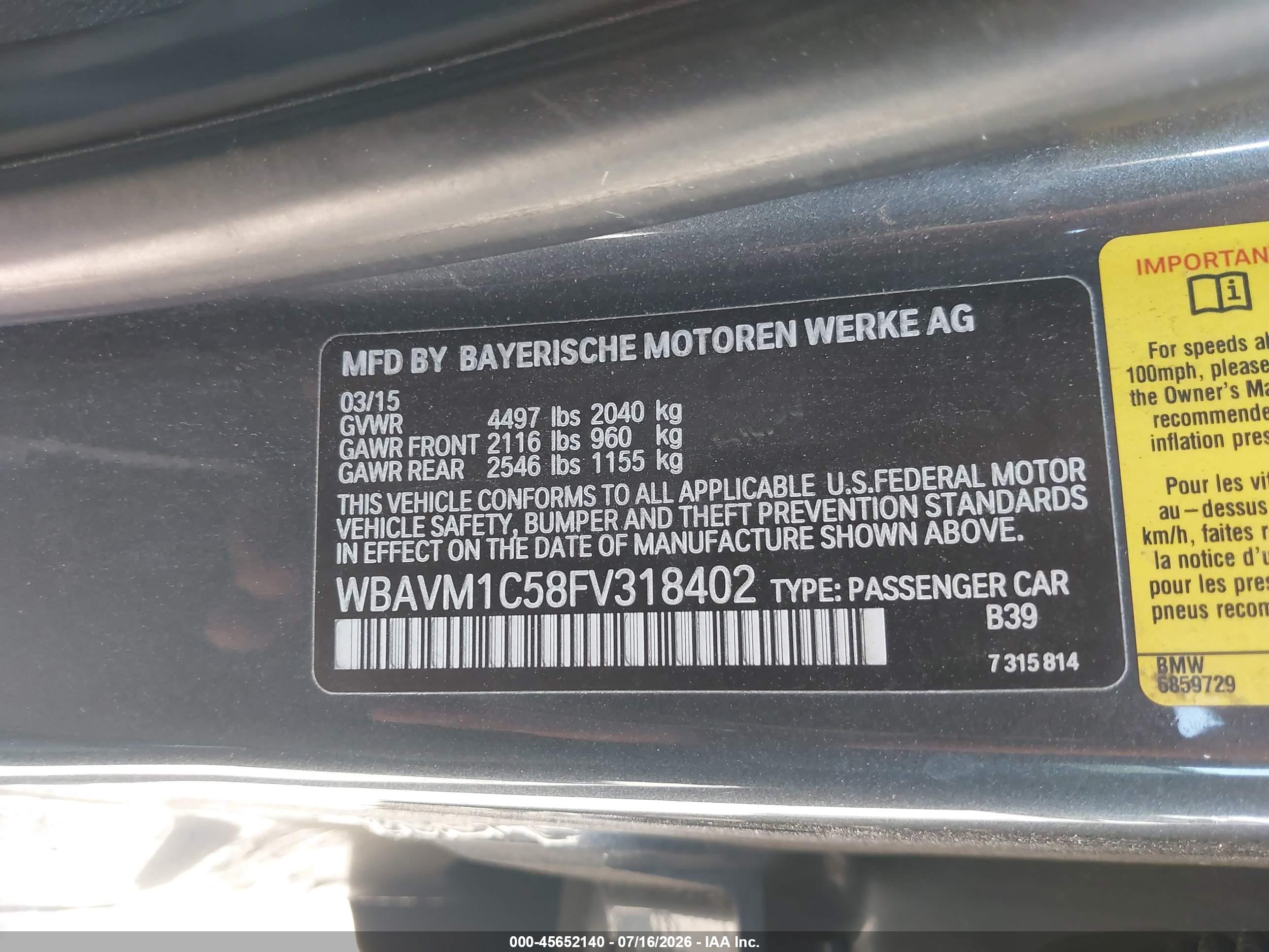 2015 BMW X1 SDRIVE28I