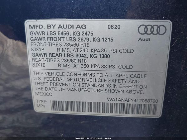 2020 AUDI Q5 — I9
