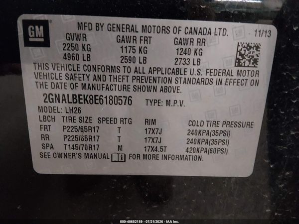 2014 CHEVROLET EQUINOX 1LT — I9
