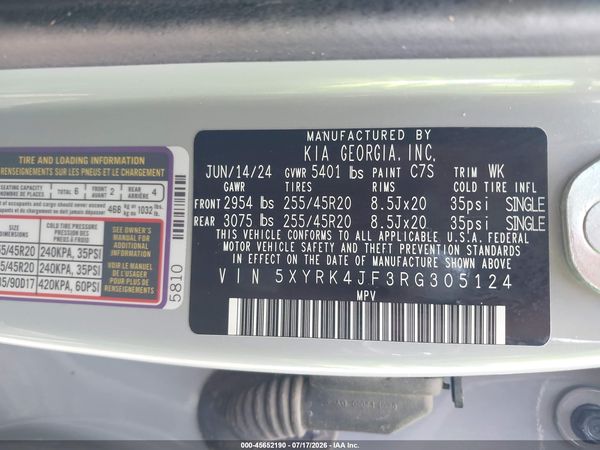 2024 KIA SORENTO SX