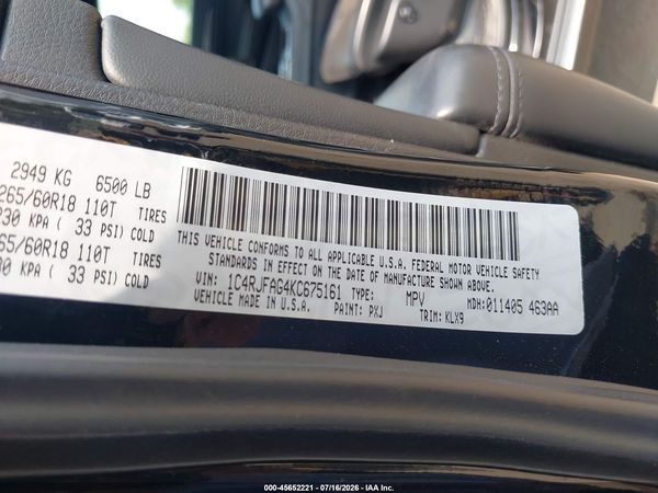 2019 JEEP GRAND CHEROKEE LAREDO E 4X4