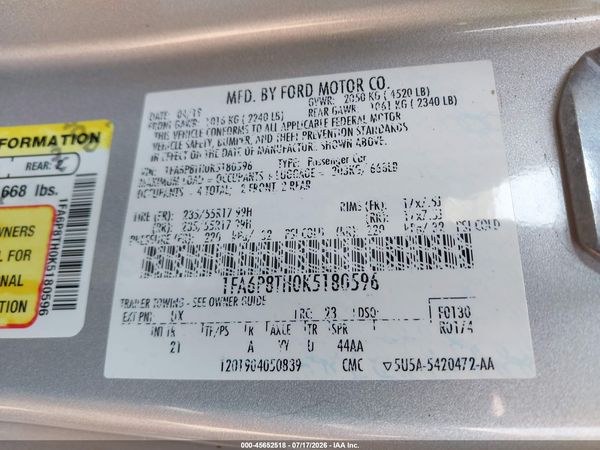 2019 FORD MUSTANG ECOBOOST