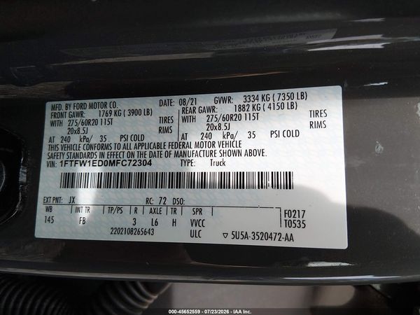 2021 FORD F-150 XLT