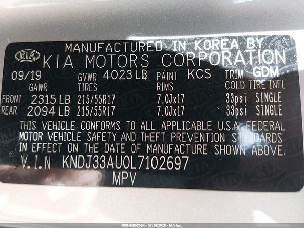 2020 KIA SOUL EX