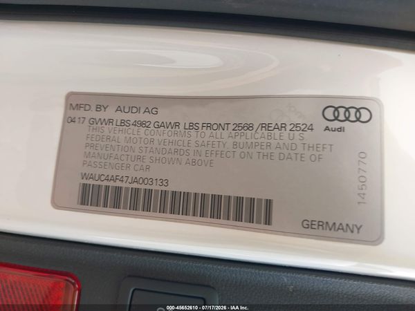 2018 AUDI S4 3.0T PREMIUM PLUS