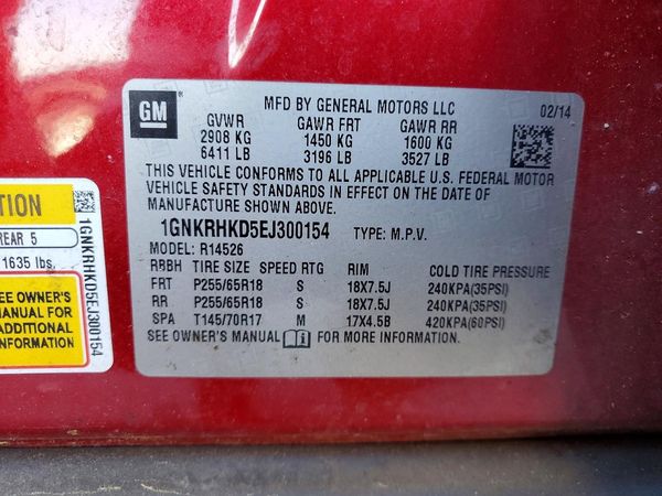 2014 CHEVROLET TRAVERSE 2LT