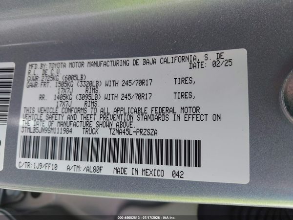 2025 TOYOTA TACOMA SR5