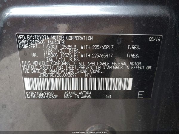 2016 TOYOTA RAV4 LE
