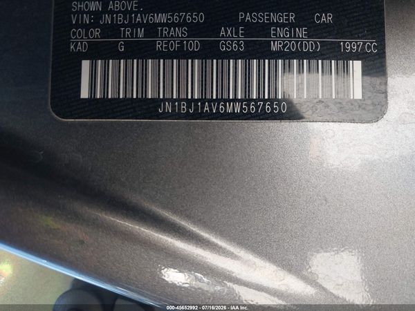 2021 NISSAN ROGUE SPORT S FWD XTRONIC CVT