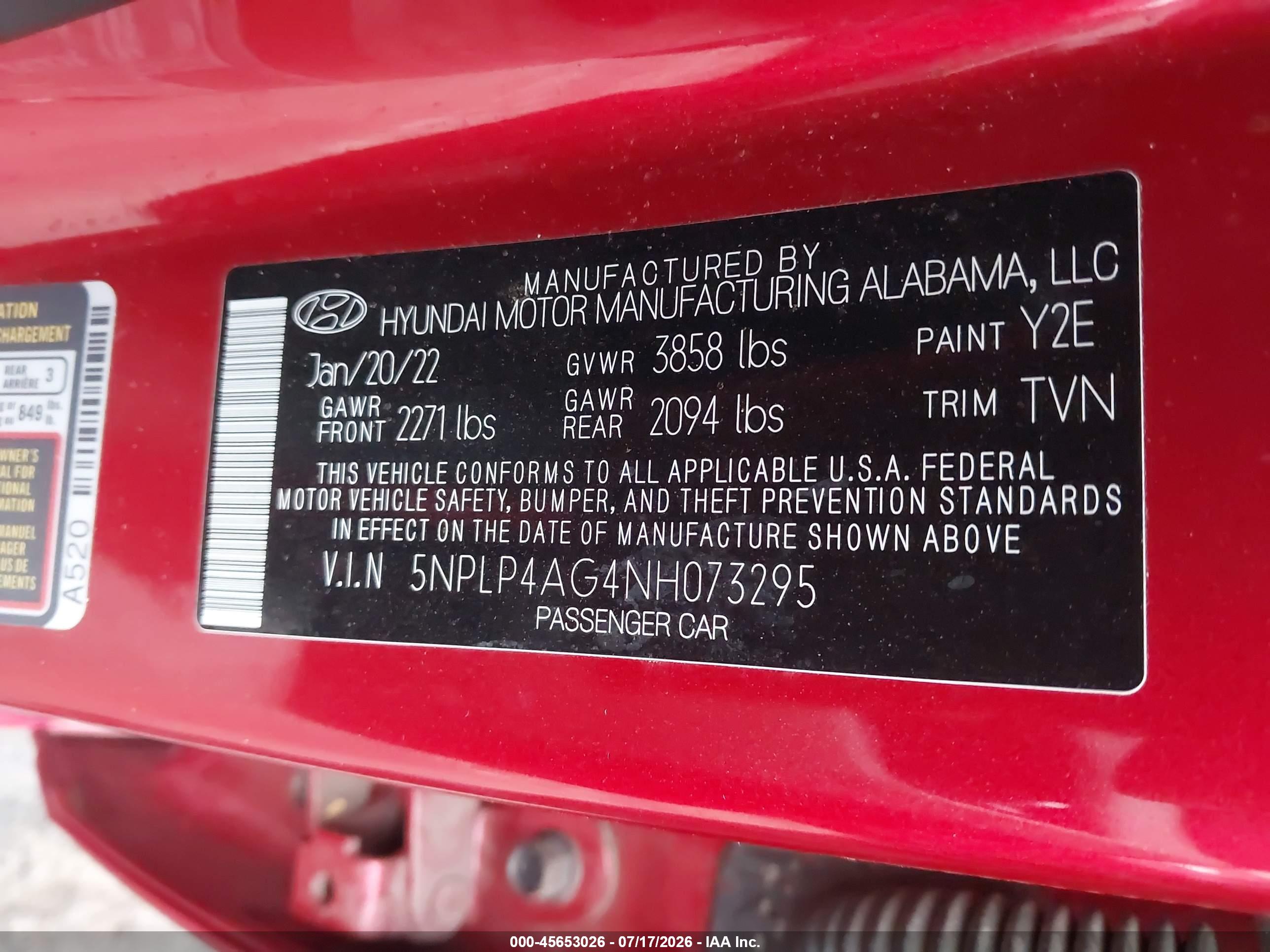 2022 HYUNDAI ELANTRA Limited