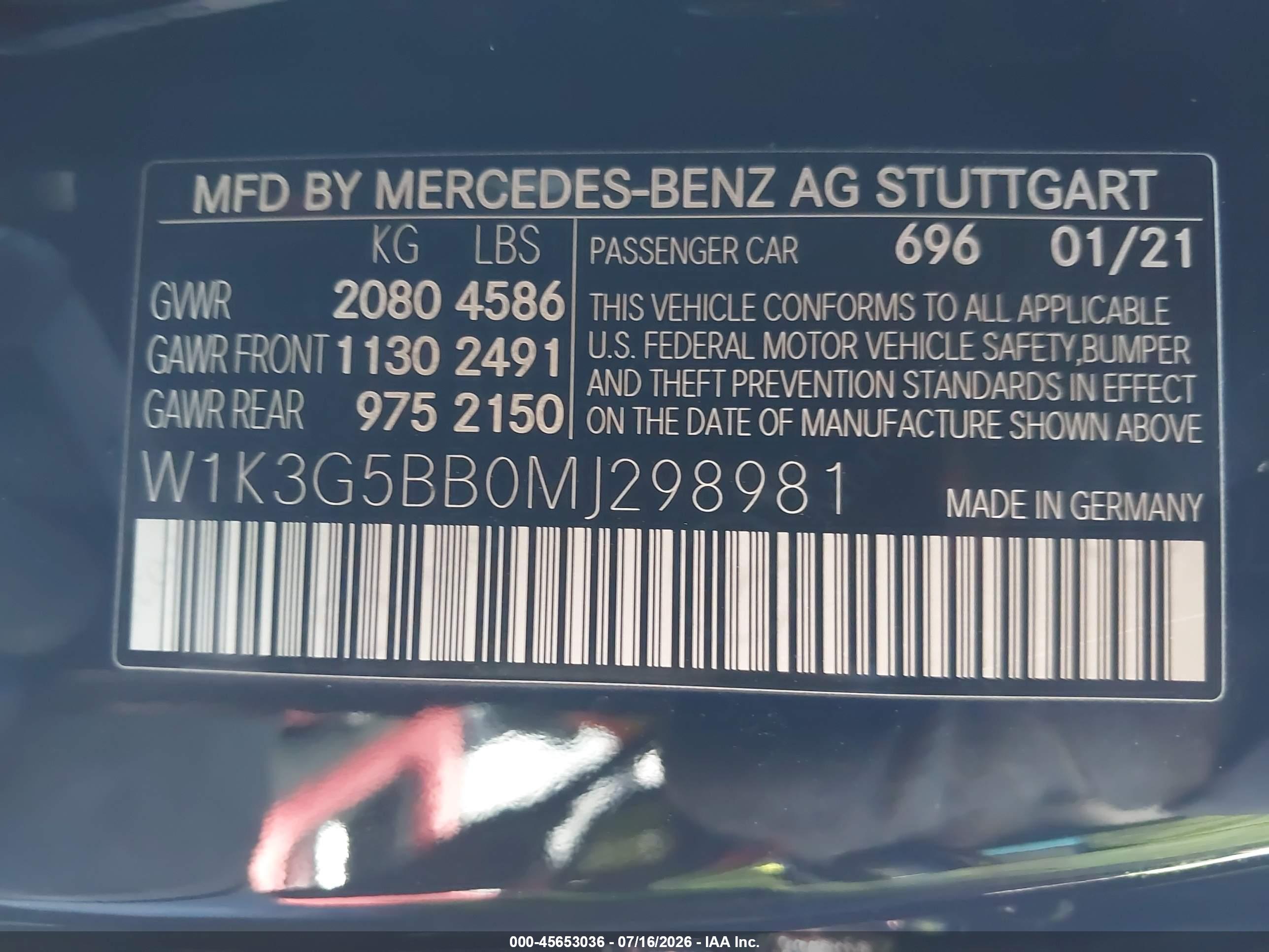 2021 MERCEDES-BENZ AMG A 35 4MATIC