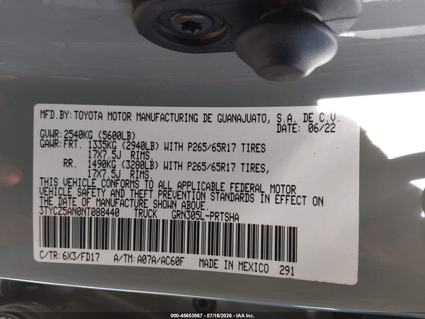 2022 TOYOTA TACOMA TRD SPORT