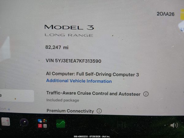 2019 TESLA MODEL 3