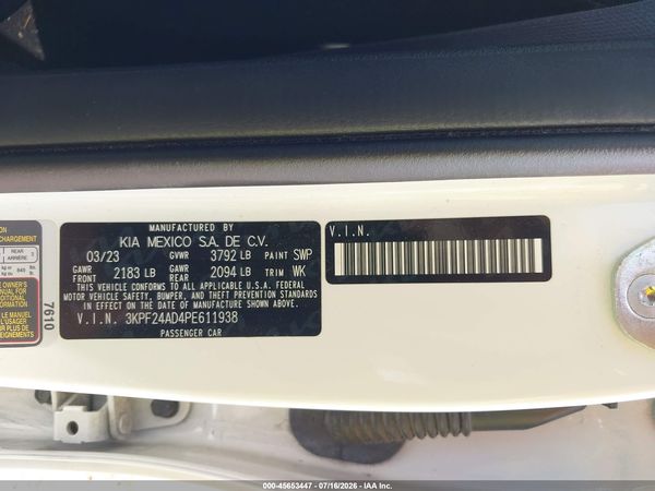 2023 KIA FORTE LXS