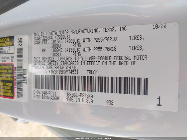 2021 TOYOTA TUNDRA SR5