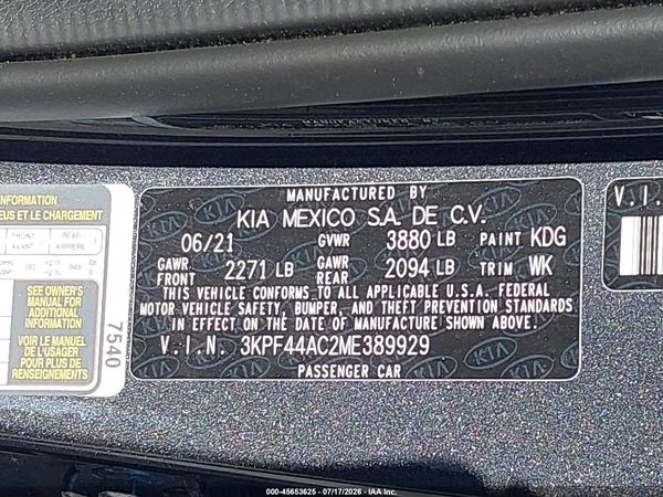 2021 KIA FORTE GT MANUAL