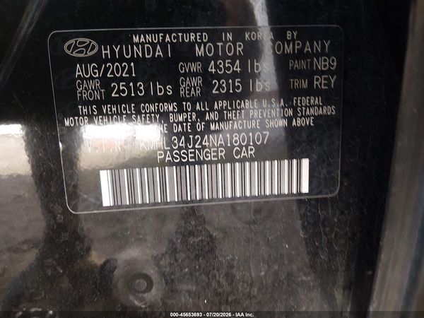 2022 HYUNDAI SONATA LIMITED