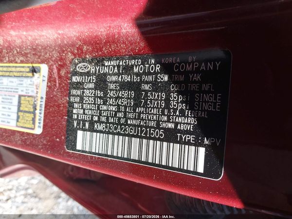 2016 HYUNDAI TUCSON LIMITED