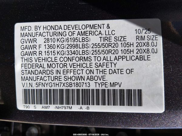 2025 HONDA PILOT TOURING