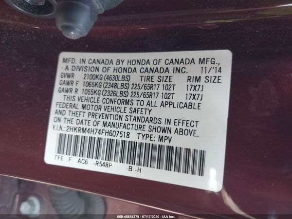 2015 HONDA CR-V EX-L