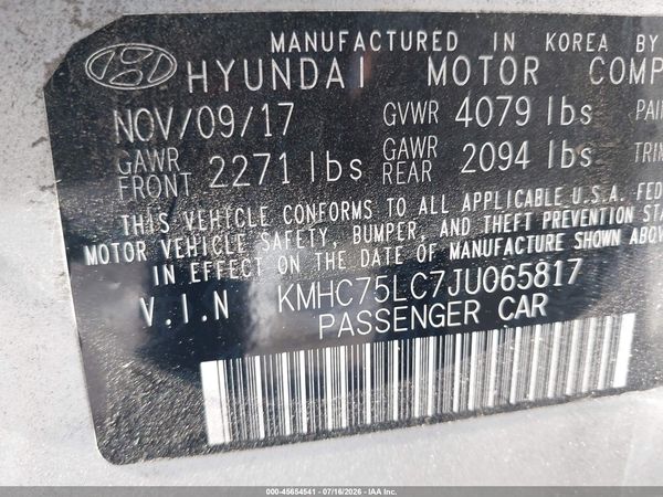 2018 HYUNDAI IONIQ HYBRID SEL