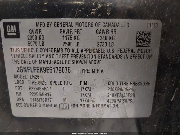 2014 CHEVROLET EQUINOX LT — I9
