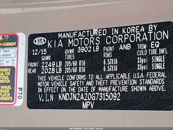 2016 KIA SOUL Plus