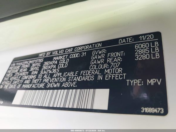 2021 VOLVO XC90 T6 MOMENTUM 7 PASSENGER